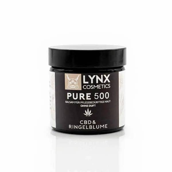 Die Vorderseite einer Dose LYNX Pure mit CBD & Ringelblume