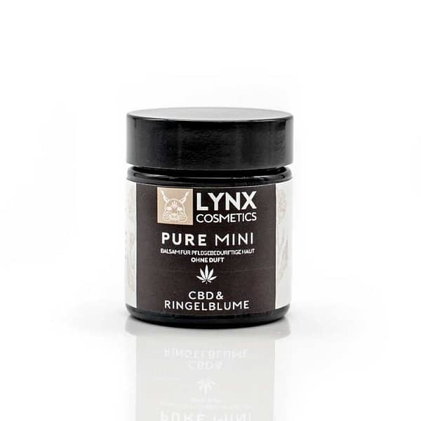 Die Vorderseite einer Dose LYNX Pure Mini mit CBD & Ringelblume